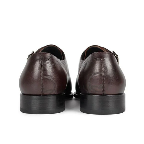 Vintage Retro Designer Monk Shoes - Genuine Leather Luxury Dress Shoes for Men - Image 8