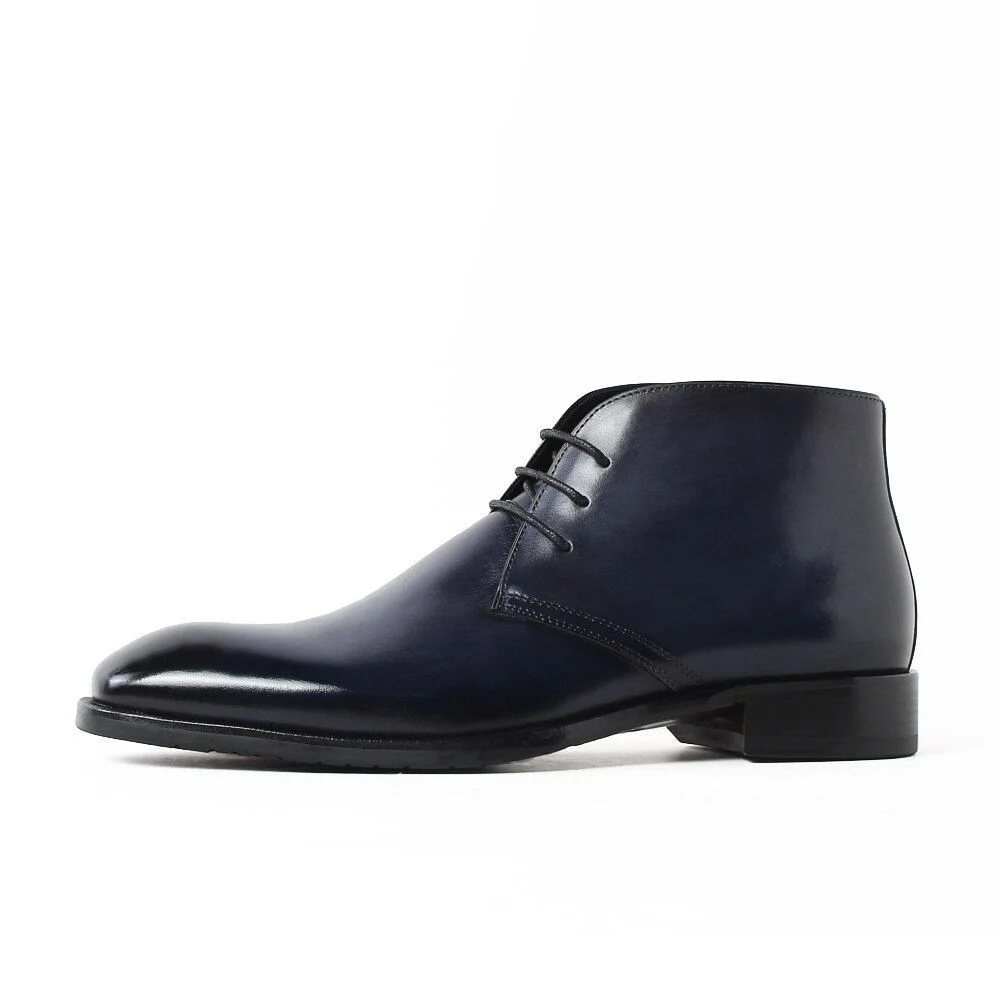 Handmade Vintage Military Boots - Genuine Leather Fur-Lined Ankle Boots for Men - Image 8