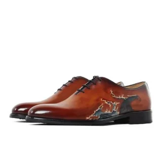 Handmade Vintage Luxury Oxford Shoes - Genuine Leather Designer Dress Shoes for Men