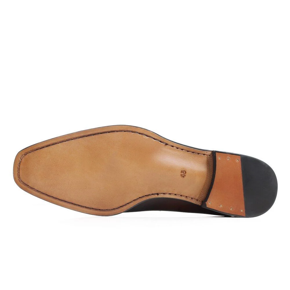 Men’s Handmade Patina Leather Loafers - Casual Slip-On Shoes for Wedding and Office - Image 6