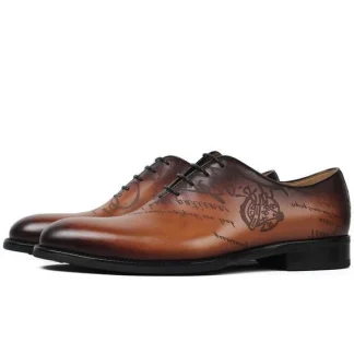 Handmade Italian Vintage Oxford Shoes - Genuine Leather Men’s Designer Dress Shoes