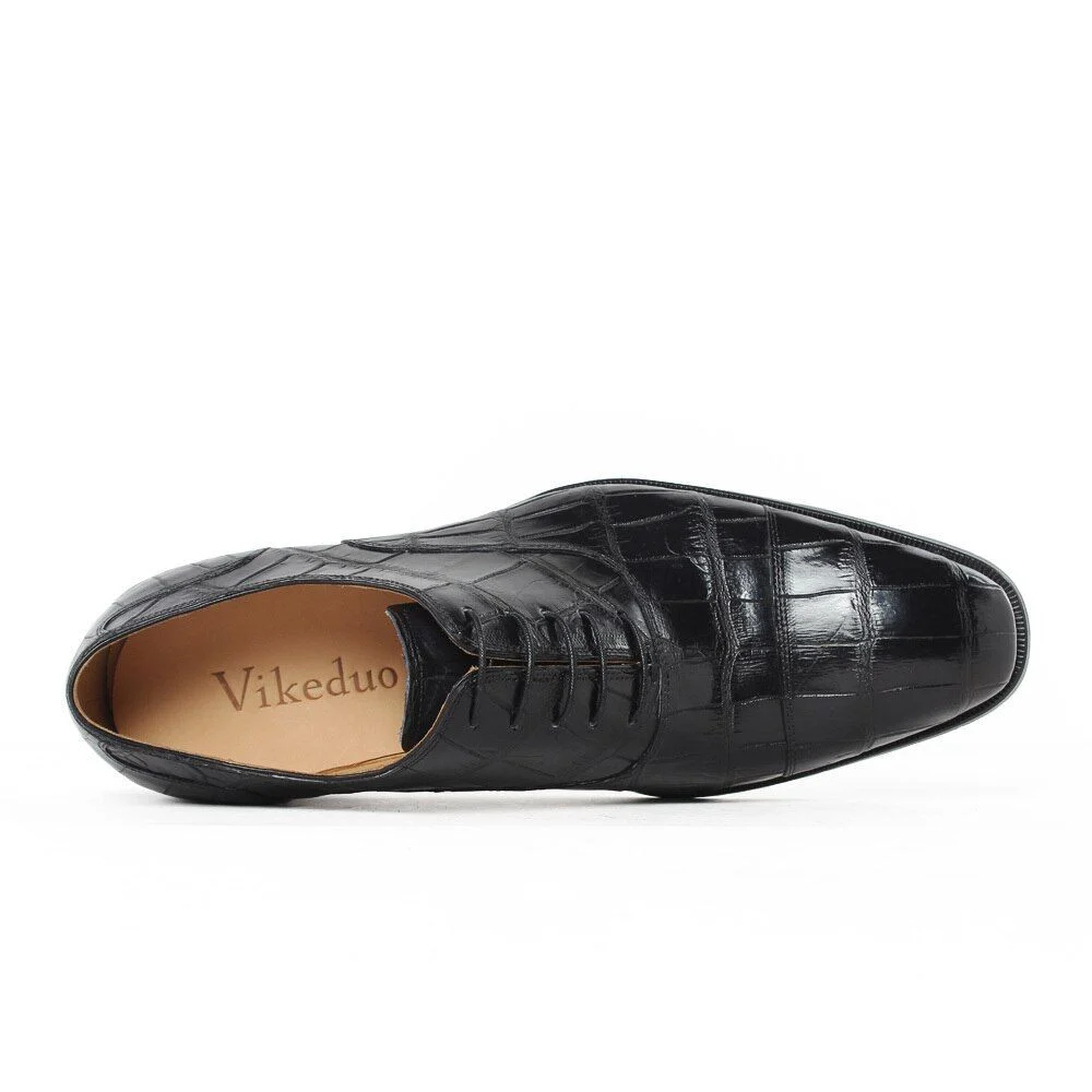 Handcrafted Italian Crocodile Leather Oxford Shoes – Genuine Luxury for Men - Image 4