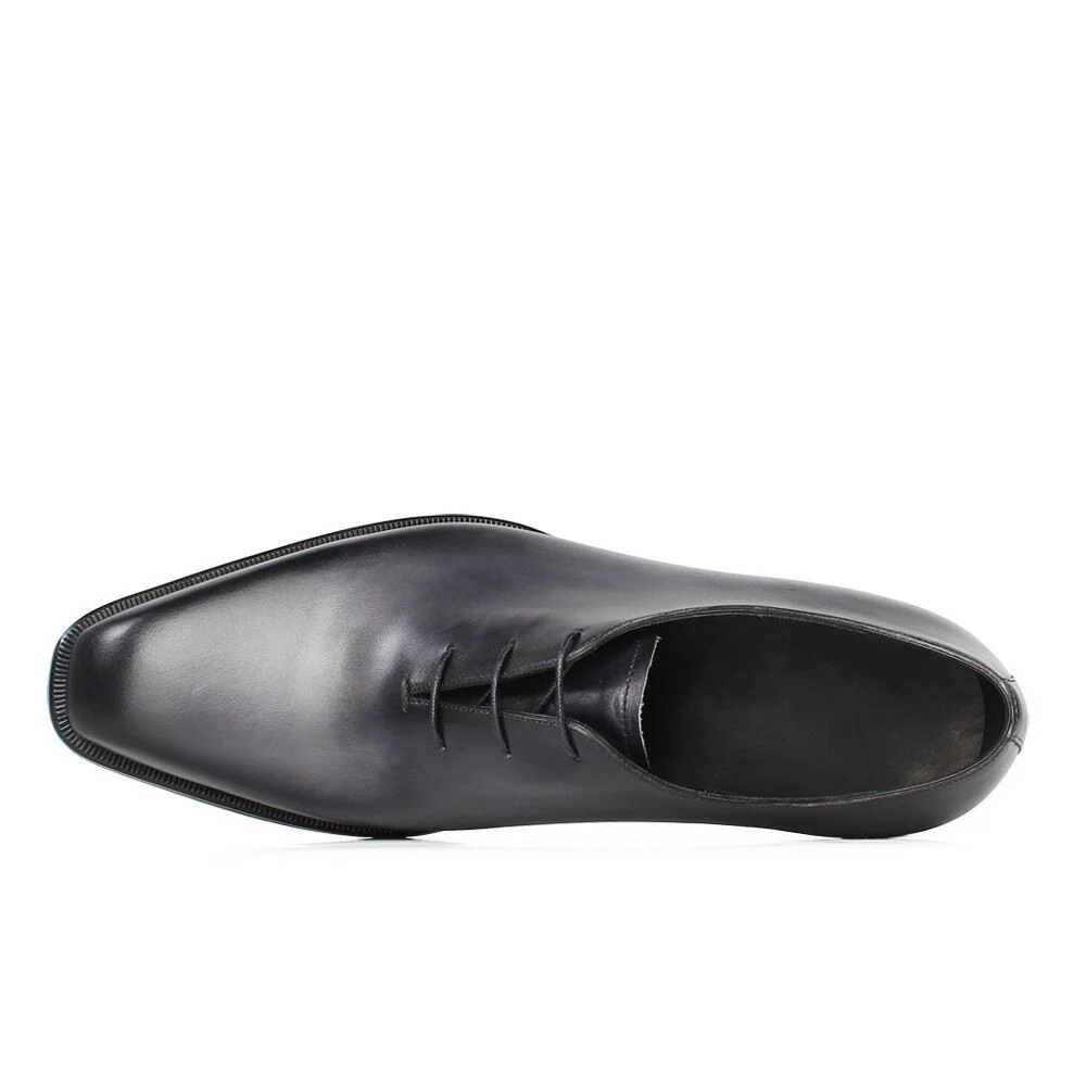 Men’s Handmade Gray Patina Wholecut Oxford Shoes - Genuine Leather Blake Stitch Dress Shoes - Image 6