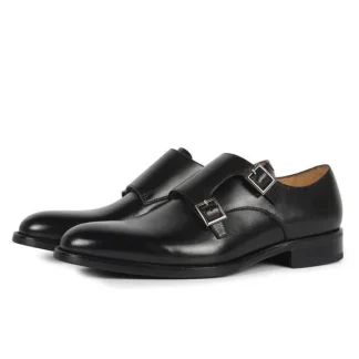Handmade Genuine Leather Monk Strap Dress Shoes - Designer Fashion for Business, Wedding, and Part