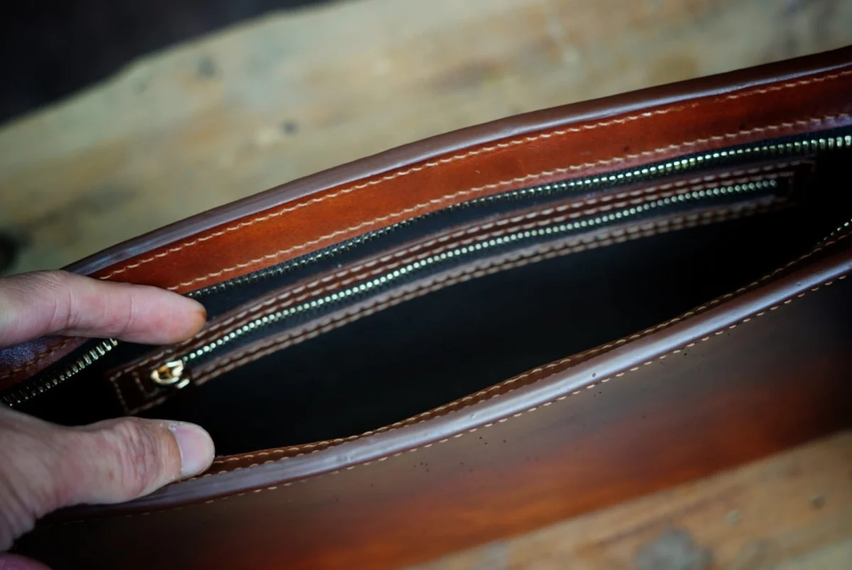 Artfully Hand-Carved Leather Handbag by Saigon-leather.com - Version Compass - Image 4