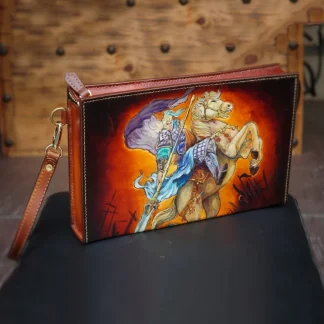 Heroic Zhao Yun Custom Leather Clutch – Handcrafted Art by Saigon Leather