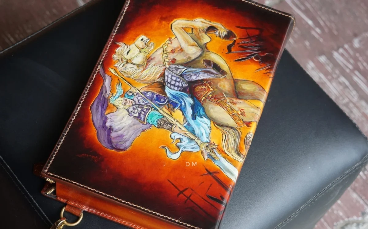 Heroic Zhao Yun Custom Leather Clutch – Handcrafted Art by Saigon Leather - Image 3