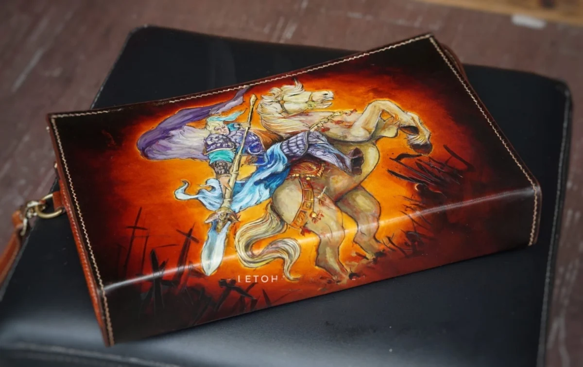 Heroic Zhao Yun Custom Leather Clutch – Handcrafted Art by Saigon Leather - Image 4