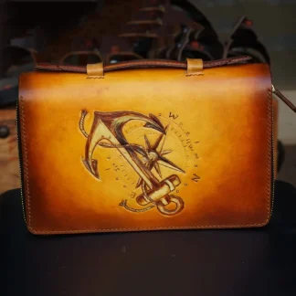 Artfully Hand-Carved Leather Handbag by Saigon-leather.com HB08