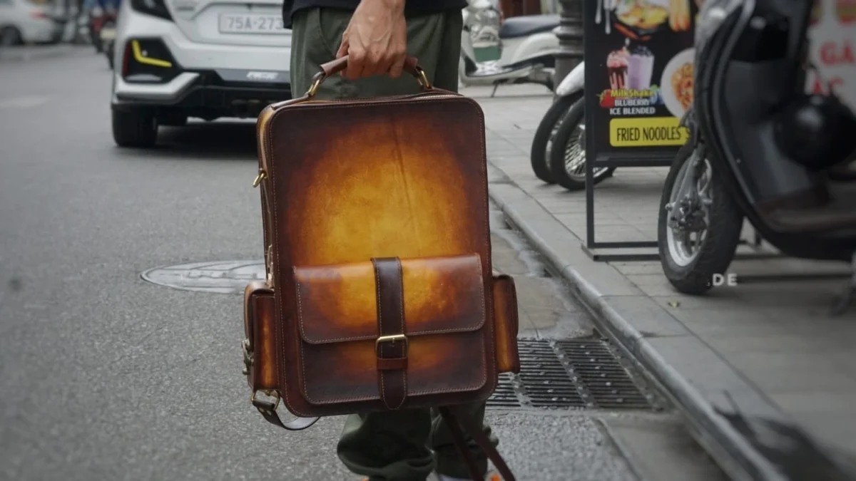 Handcrafted Carved Leather Backpack for Men - The Perfect Gift - Image 3