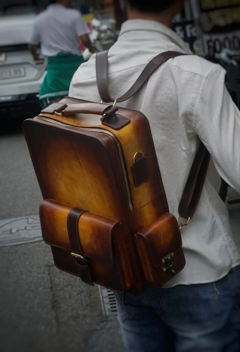 Handcrafted Carved Leather Backpack for Men - The Perfect Gift - Image 5
