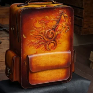 Saigon-Leather Handcrafted Fiery Stallion Leather Backpack