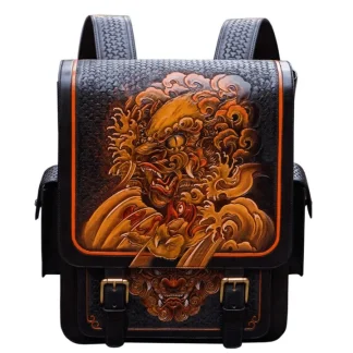 Saigon-Leather Handcrafted Guardian Beast Leather Backpack