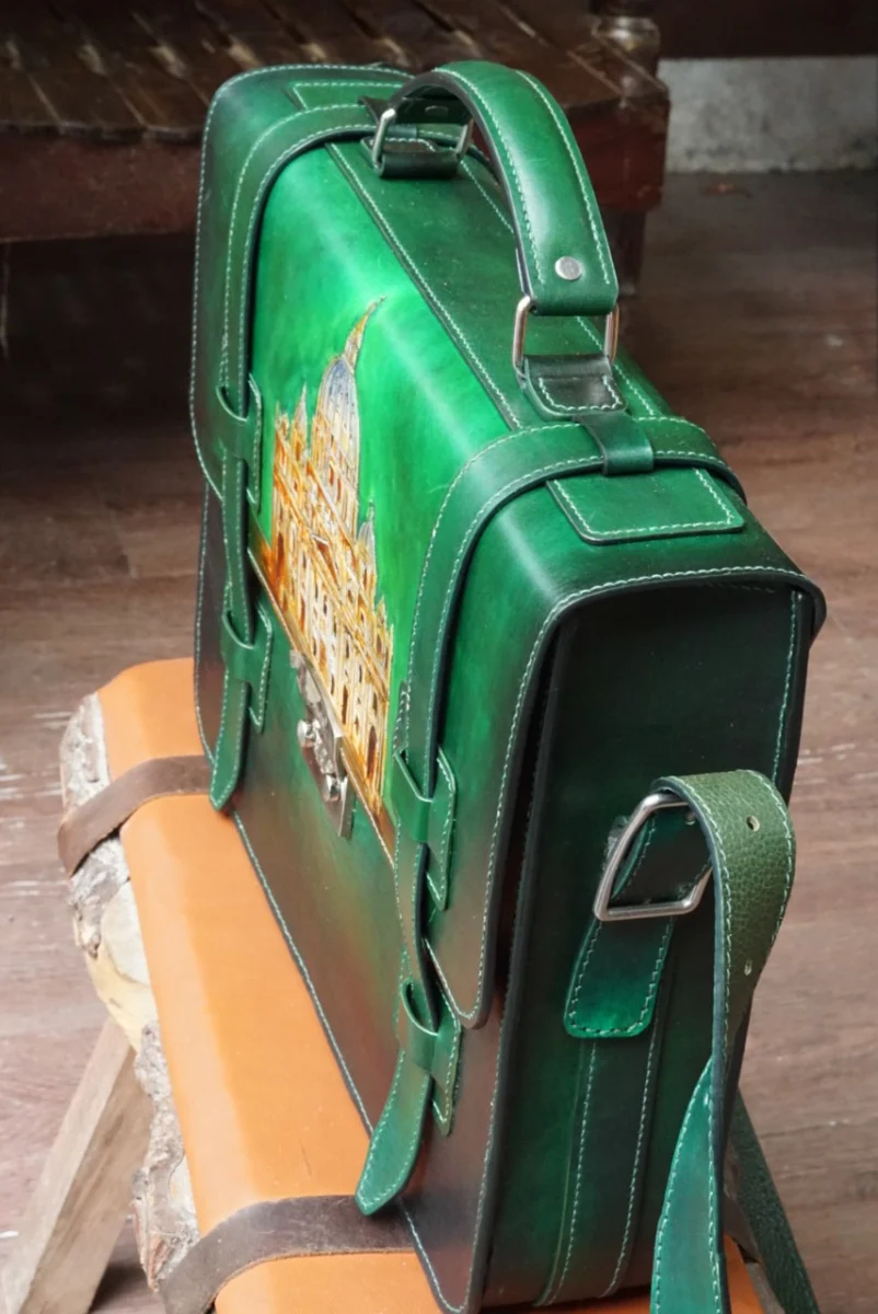 Saigon Leather’s Customizable Artfully Engraved Leather Briefcase version Vatican - Image 6