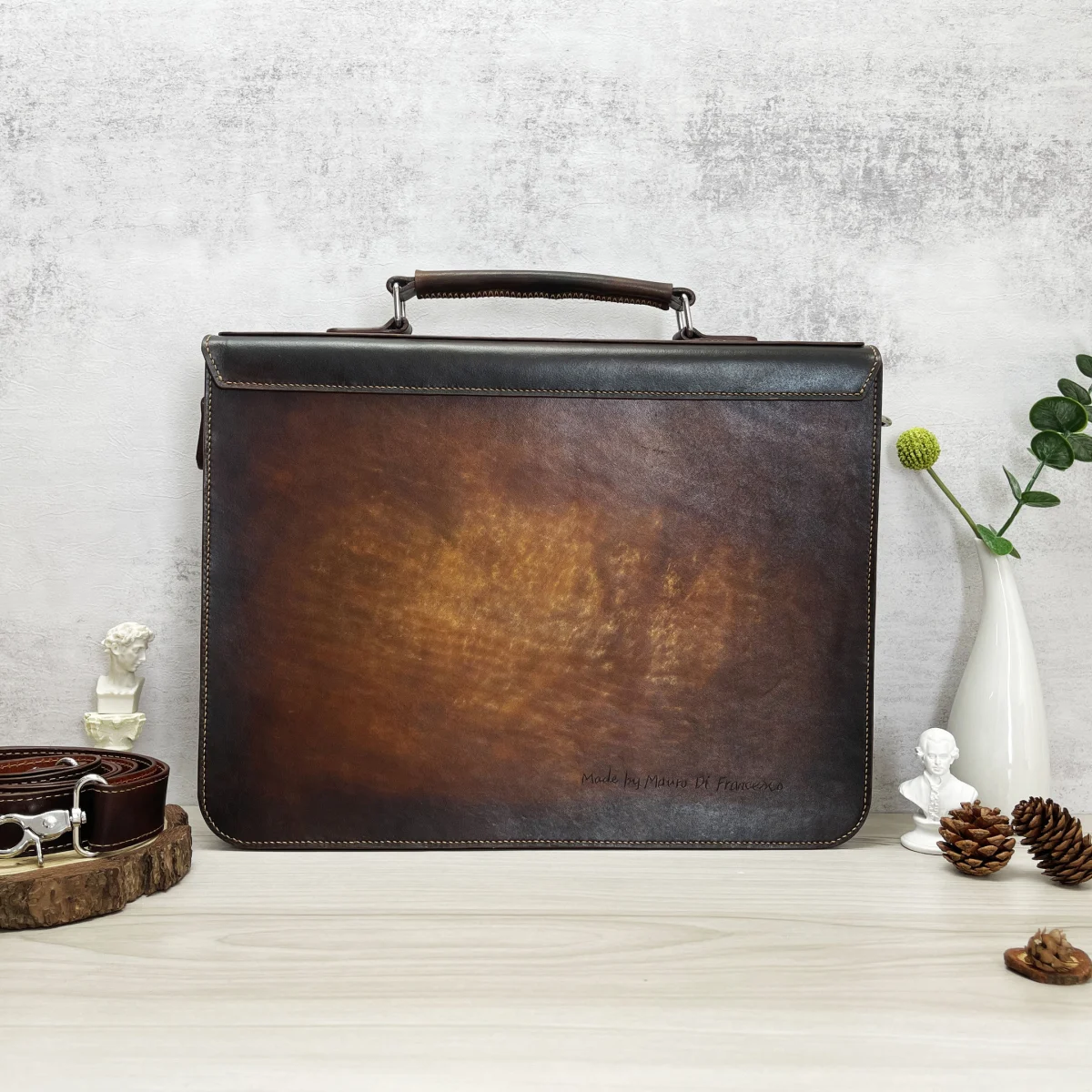 Saigon Leather’s Customizable Artfully Engraved Leather Briefcase - version Unique Code Success - Image 3