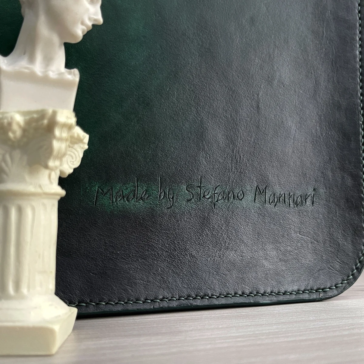 Saigon Leather’s Customizable Artfully Engraved Leather Briefcase - version Carp Jumping The Dragon Gate - Image 4