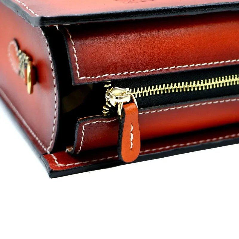 Hand-Carved Leather Handbag by Saigon-Leather.com HB501 - Image 4