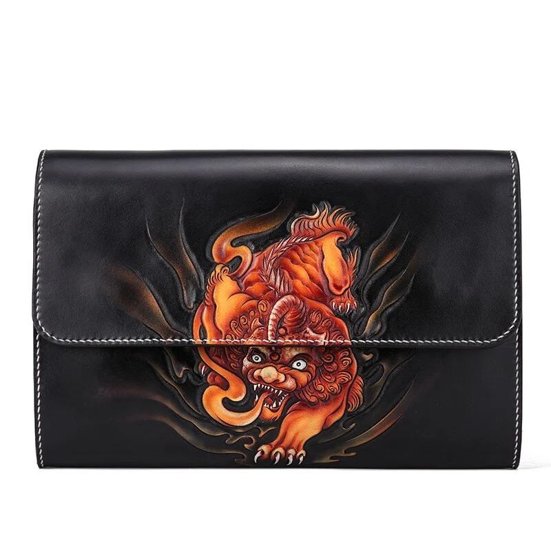Hand-Carved Leather Handbag by Saigon-Leather.com HB503