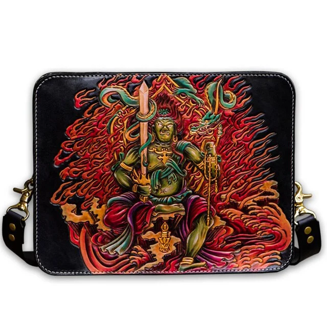 Hand-Carved Leather Handbag by Saigon-Leather.com HB504 - Image 6