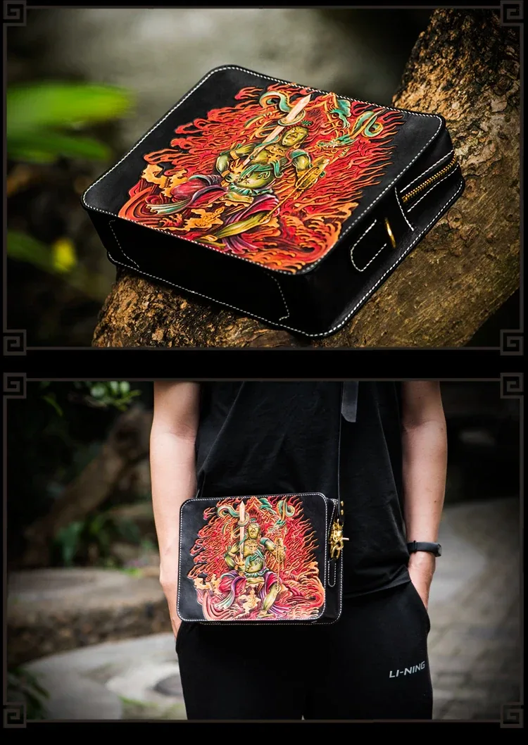 Hand-Carved Leather Handbag by Saigon-Leather.com HB504 - Image 5