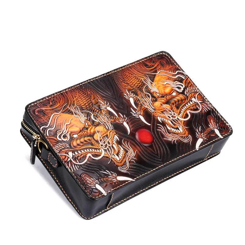 Artfully Hand-Carved Leather Handbag by Saigon-leather.com HB505 - Image 5