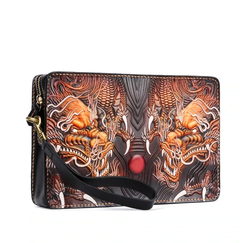 Artfully Hand-Carved Leather Handbag by Saigon-leather.com HB505 - Image 2