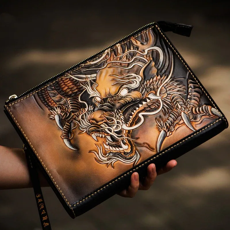 Hand-Carved Leather Handbag by Saigon-Leather.com HB507