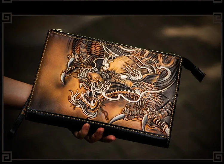 Hand-Carved Leather Handbag by Saigon-Leather.com HB507 - Image 5