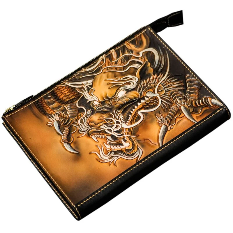 Hand-Carved Leather Handbag by Saigon-Leather.com HB507 - Image 6