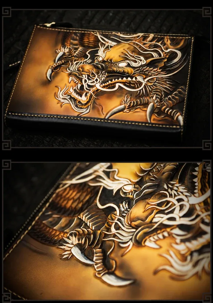 Hand-Carved Leather Handbag by Saigon-Leather.com HB507 - Image 4