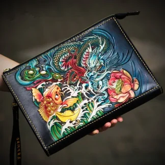 Hand-Carved Leather Handbag by Saigon-Leather.com HB508