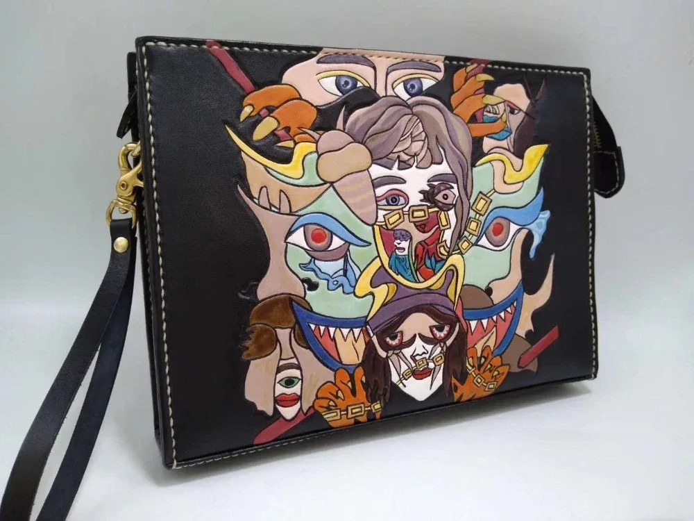 Hand-Carved Leather Handbag by Saigon-Leather.com HB512 - Image 4