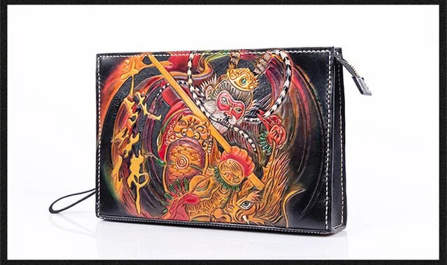 Hand-Carved Leather Handbag by Saigon-Leather.com HB514 - Image 7