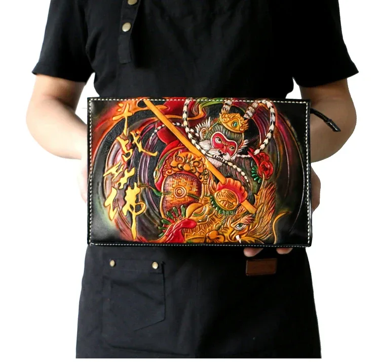 Hand-Carved Leather Handbag by Saigon-Leather.com HB515 - Image 5