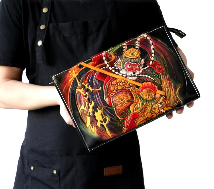 Hand-Carved Leather Handbag by Saigon-Leather.com HB515 - Image 4