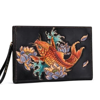 Custom Engraved Leather Handbag - Made by Saigon-leather.com HB516