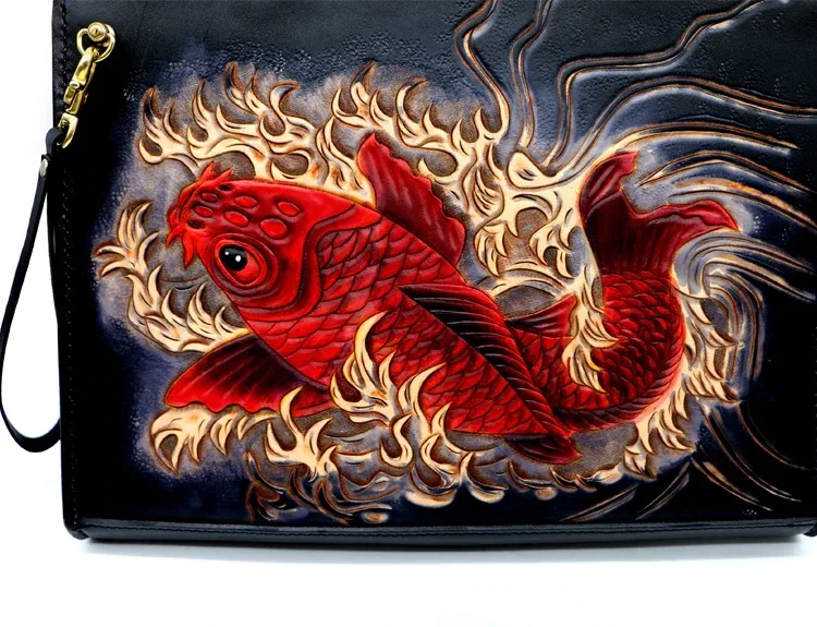 Hand-Carved Leather Handbag by Saigon-Leather.com HB517 - Image 3