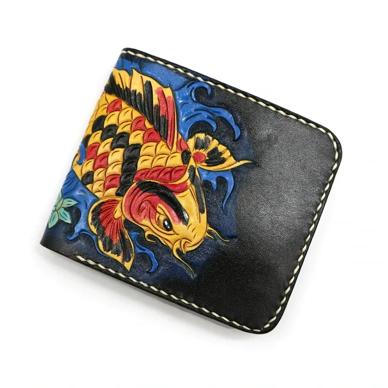 Saigon-Leather Elegance Carved Leather Wallet Wallet W702 - Image 5