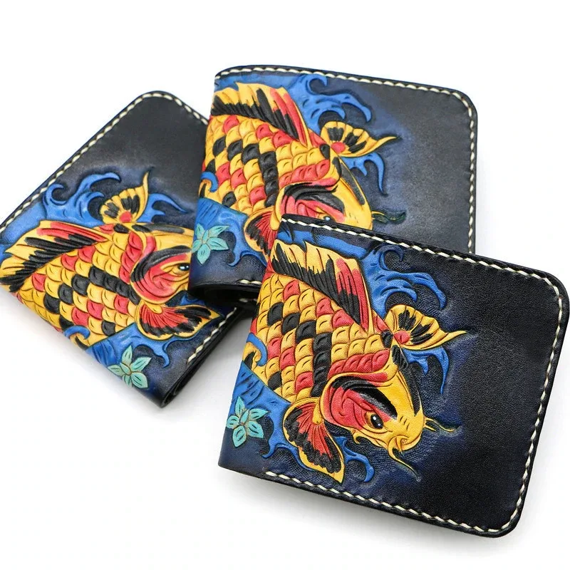 Saigon-Leather Elegance Carved Leather Wallet Wallet W702
