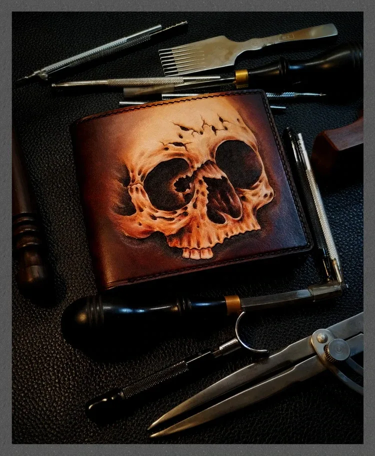 Saigon-Leather Elegance Carved Leather Wallet W706
