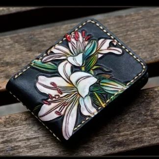 Saigon Leather Elegance Carved Leather Wallet W707