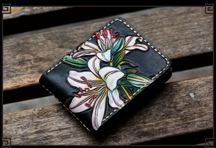 Saigon Leather Elegance Carved Leather Wallet W707