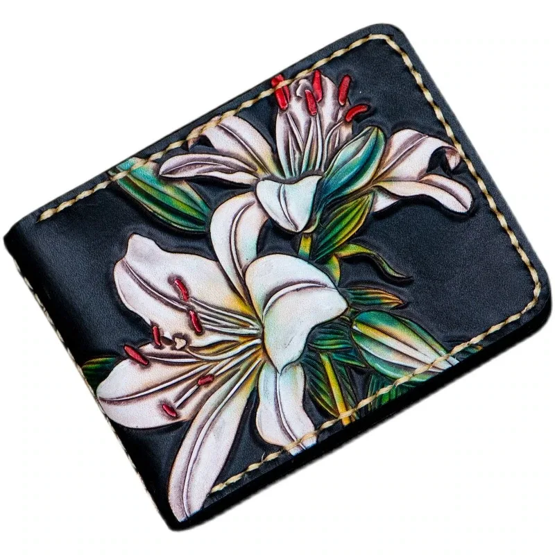 Saigon Leather Elegance Carved Leather Wallet W707 - Image 3