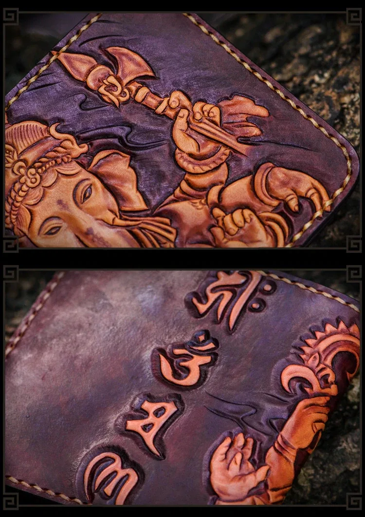 Saigon Leather Elegance Carved Wallet W712 - Image 2