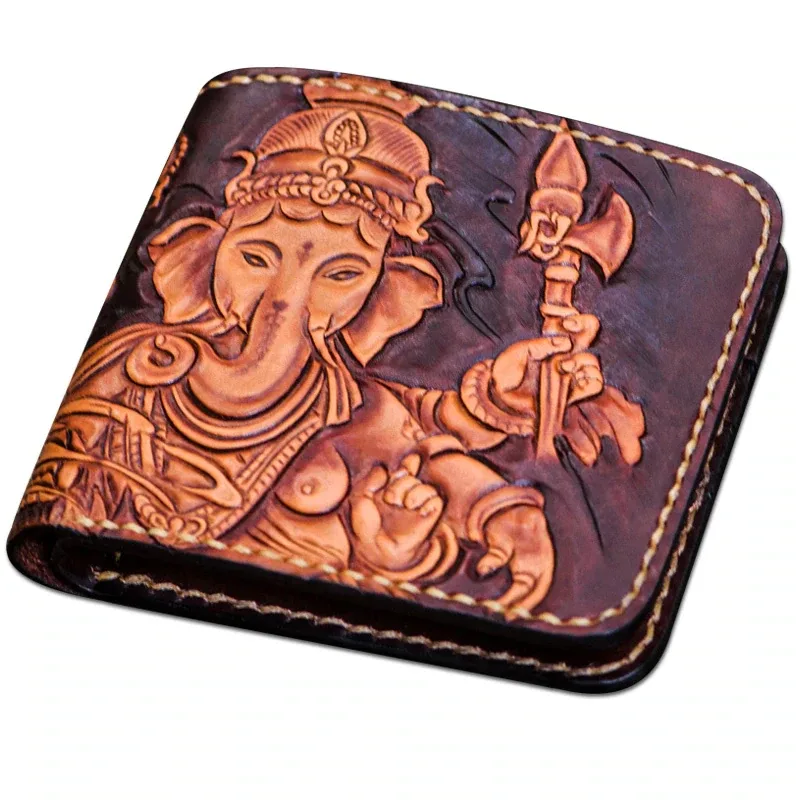 Saigon Leather Elegance Carved Wallet W712