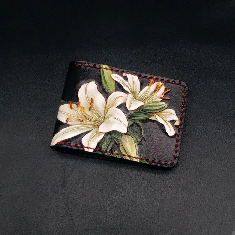Saigon Leather Elegance Carved Wallet W714 - Image 2