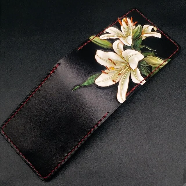 Saigon Leather Elegance Carved Wallet W714 - Image 5