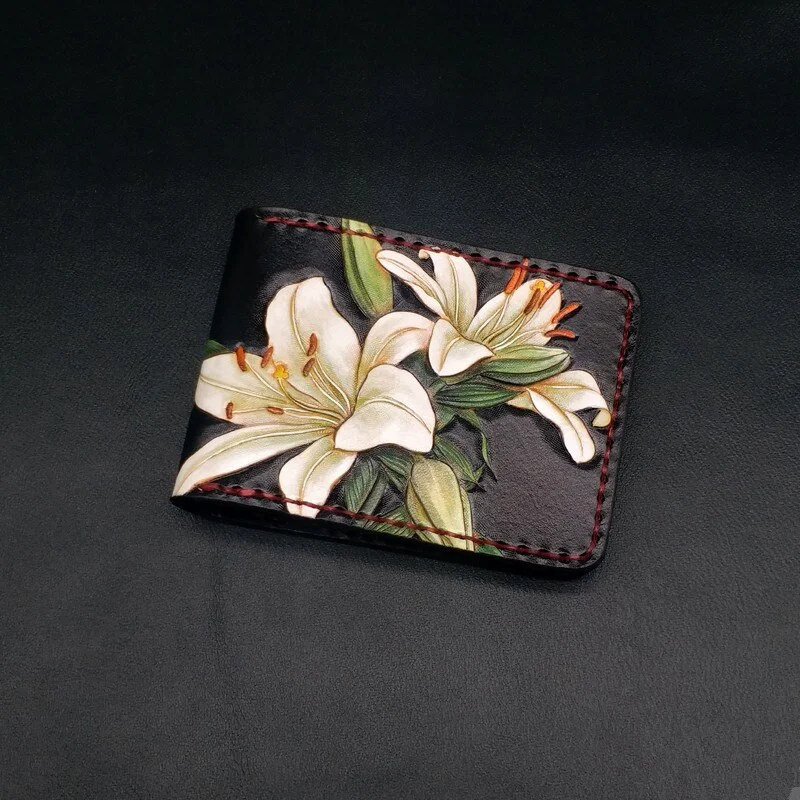 Saigon Leather Elegance Carved Wallet W714