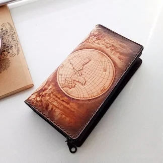 Custom Engraved Handcrafted Leather Biker Wallet – Saigon Leather E705