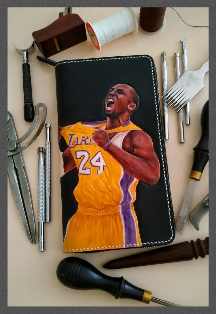 Saigon Leather Custom Hand-Painted Sports Legend Wallet E711